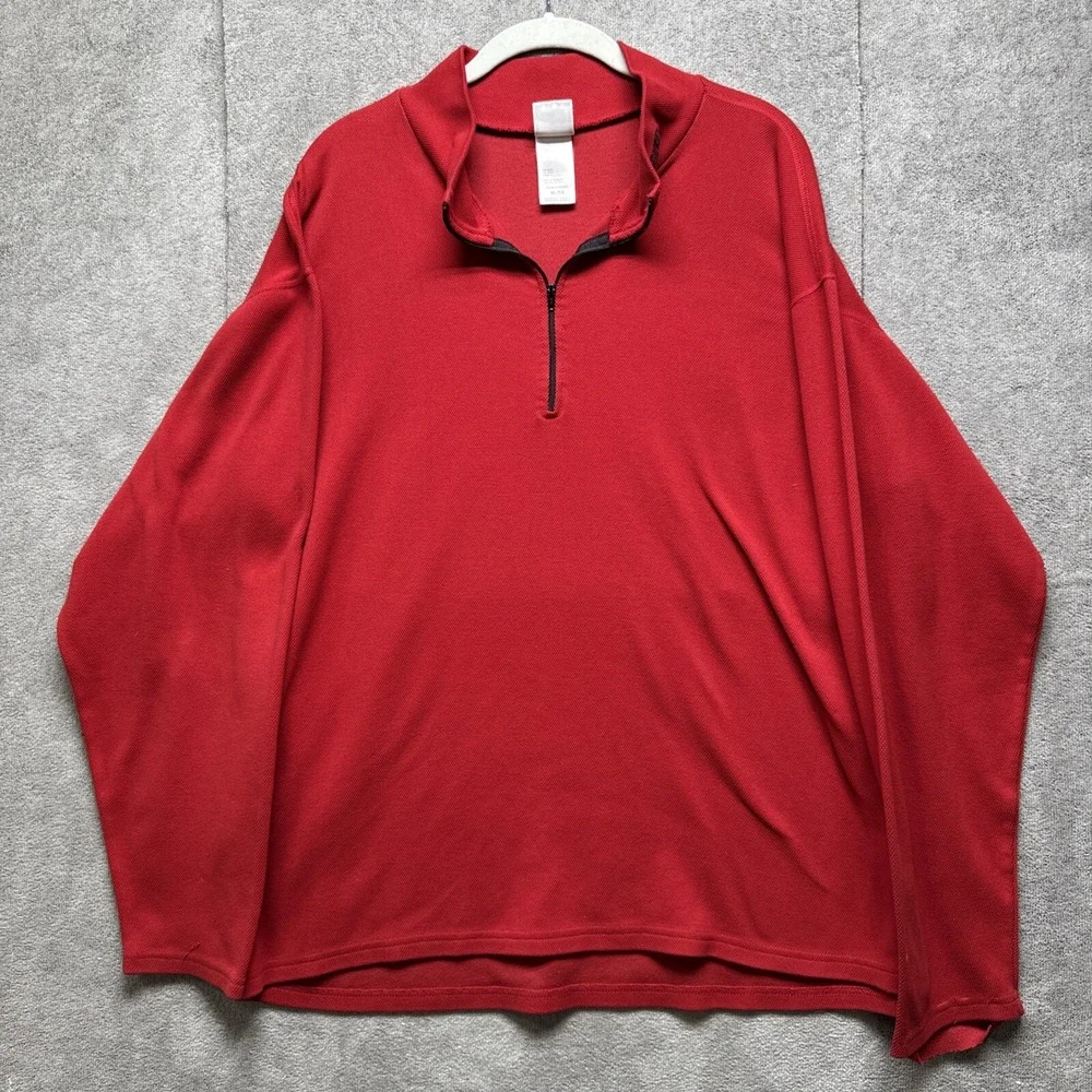 The North Face Men's XL Red 1/4 Zip Pullover Mid Layer Outdoor Hiking Sweater